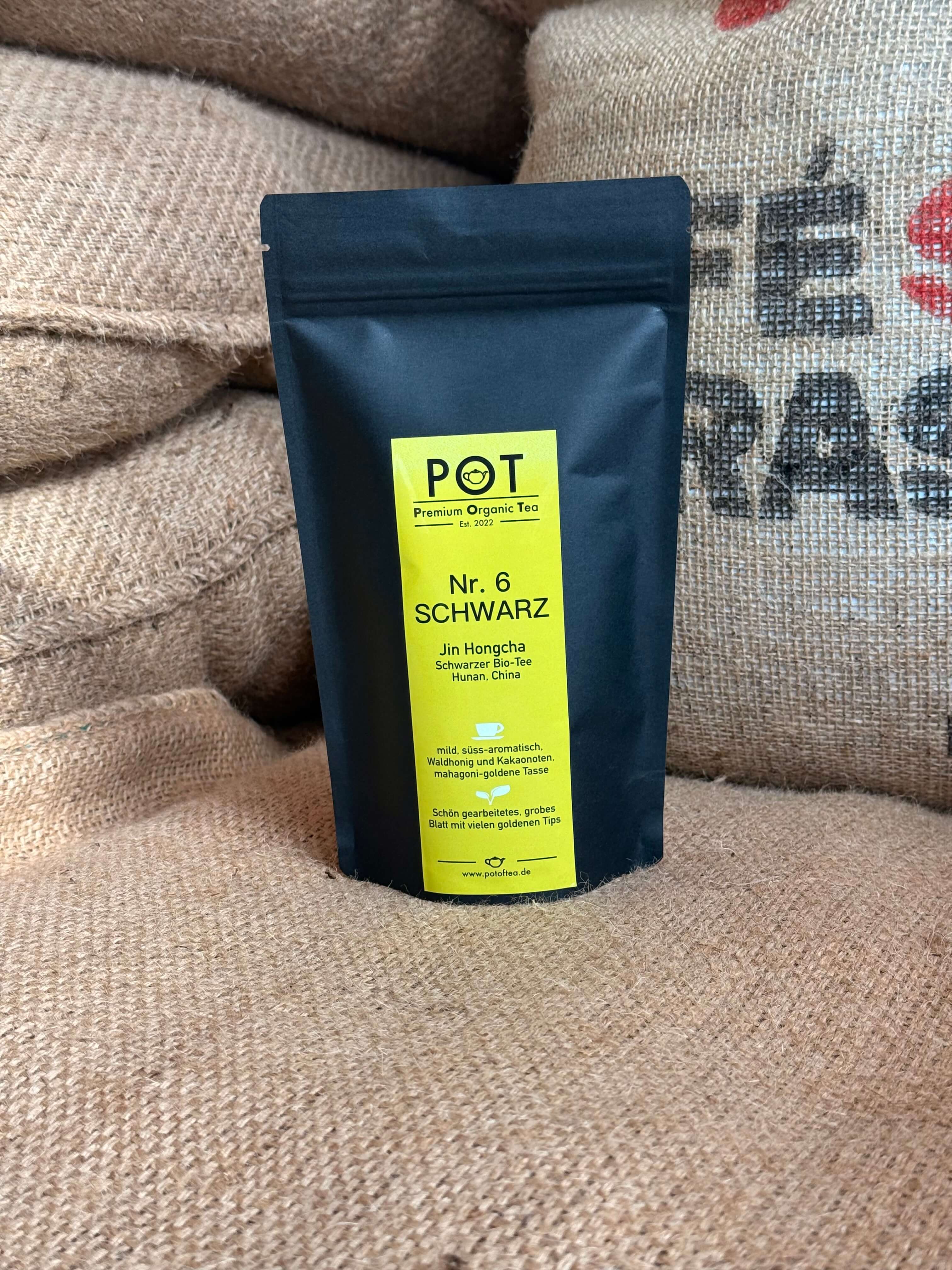 "Jin Hongcha" Bio-Tee Nr. 6 schwarz 100g