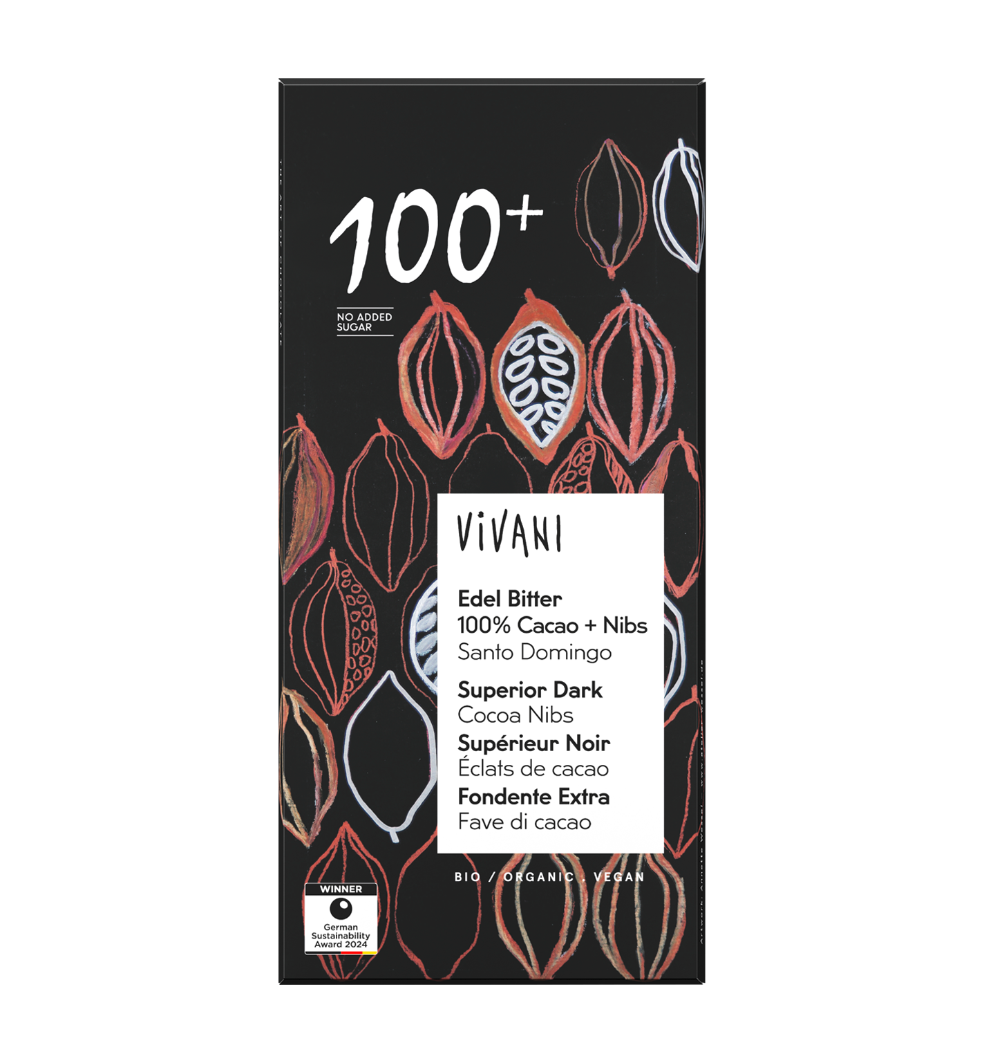 Vivani Edel Bitter 100+ Schokolade